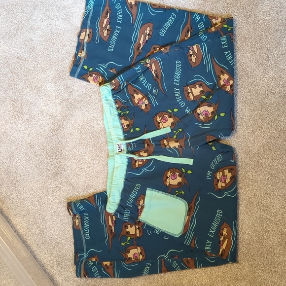 Matching Mommy and Me Otter PJ Pants and 12M Onesie - Picture 4 of 7